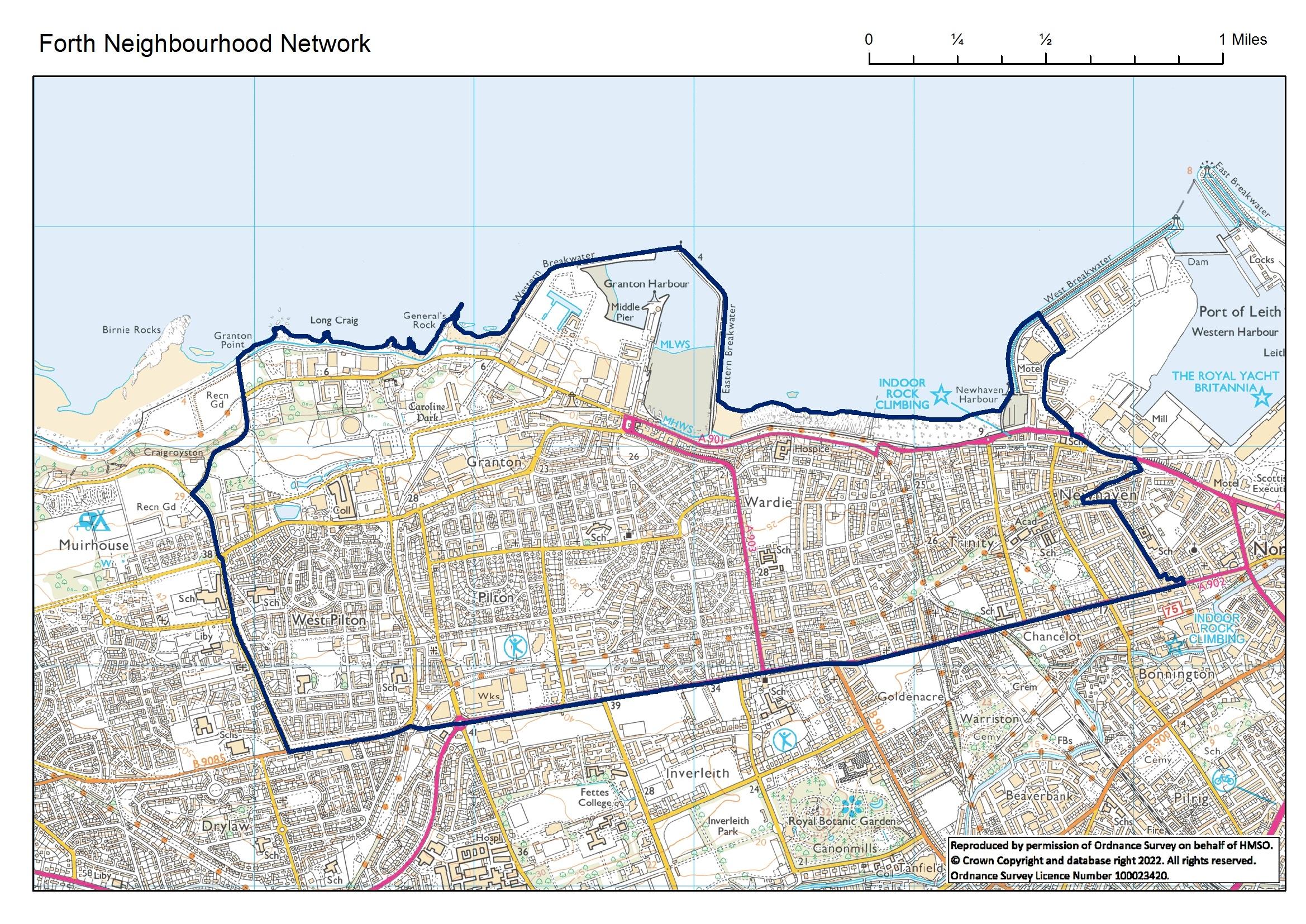 A map of the Forth Neighbourhood Network boundary area
